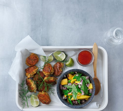 Fishcakes med mangosalat