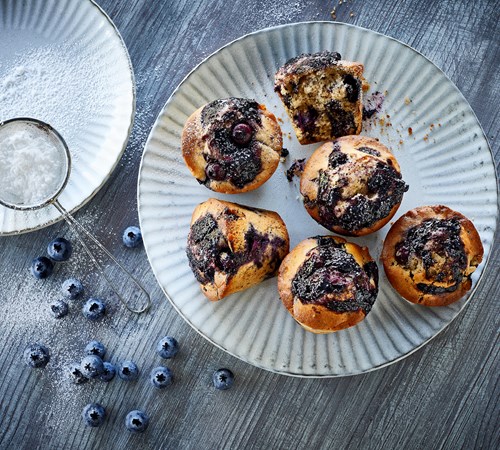 Muffins med blåbær og birkes