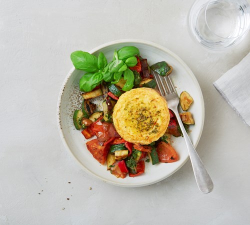 Omelet med ratatouille