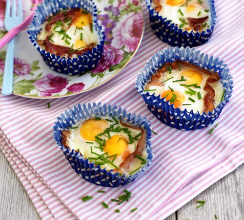 Bacon- og æggemuffins