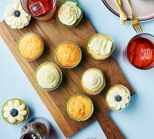 Citronmuffin med vanilje- og honningfrosting