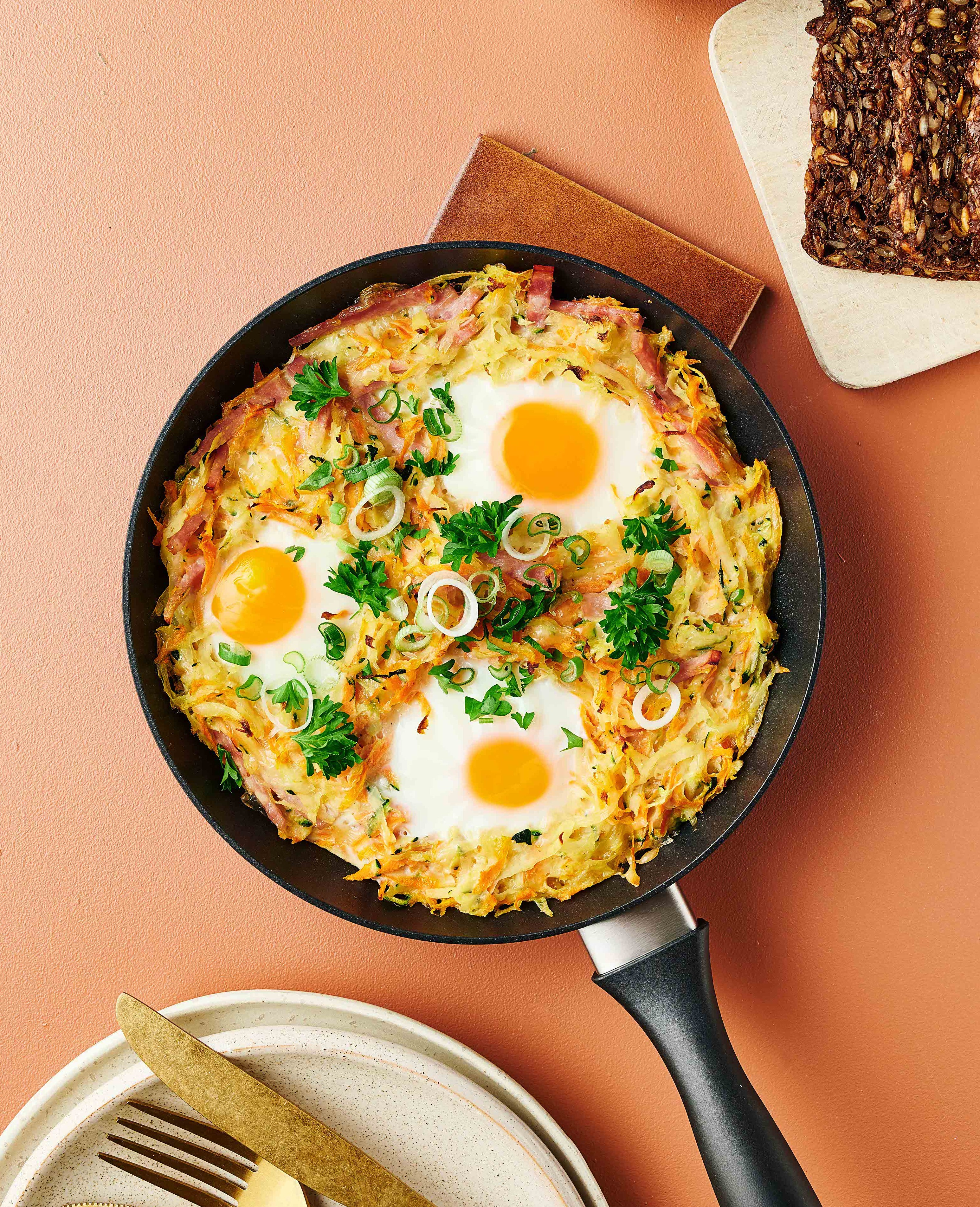 Grøntsagsrösti med æg