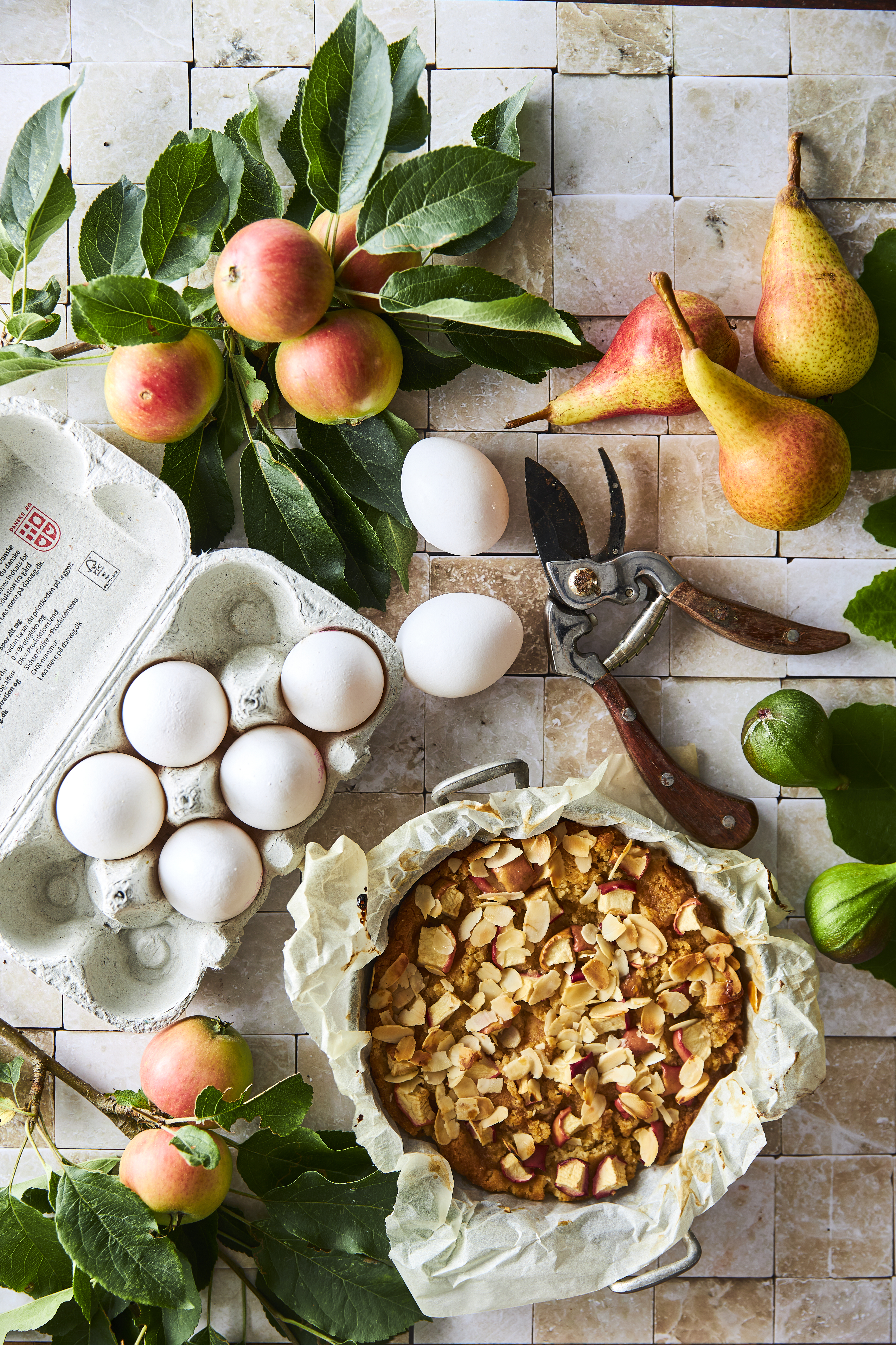 Æbletærte med mandler