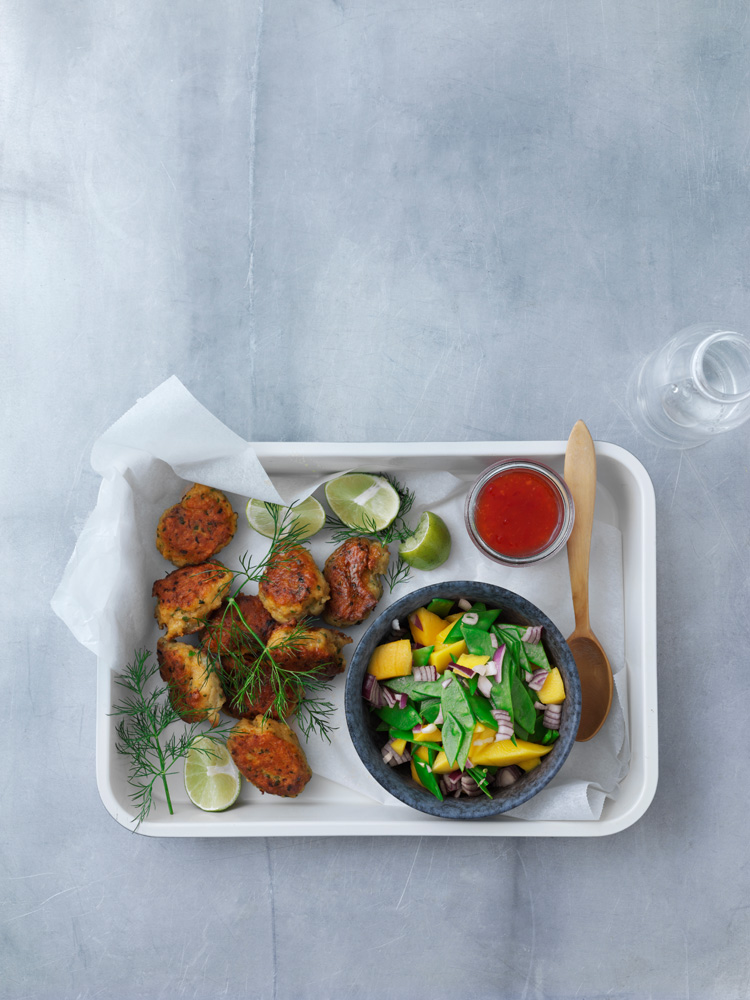 Fishcakes med mangosalat
