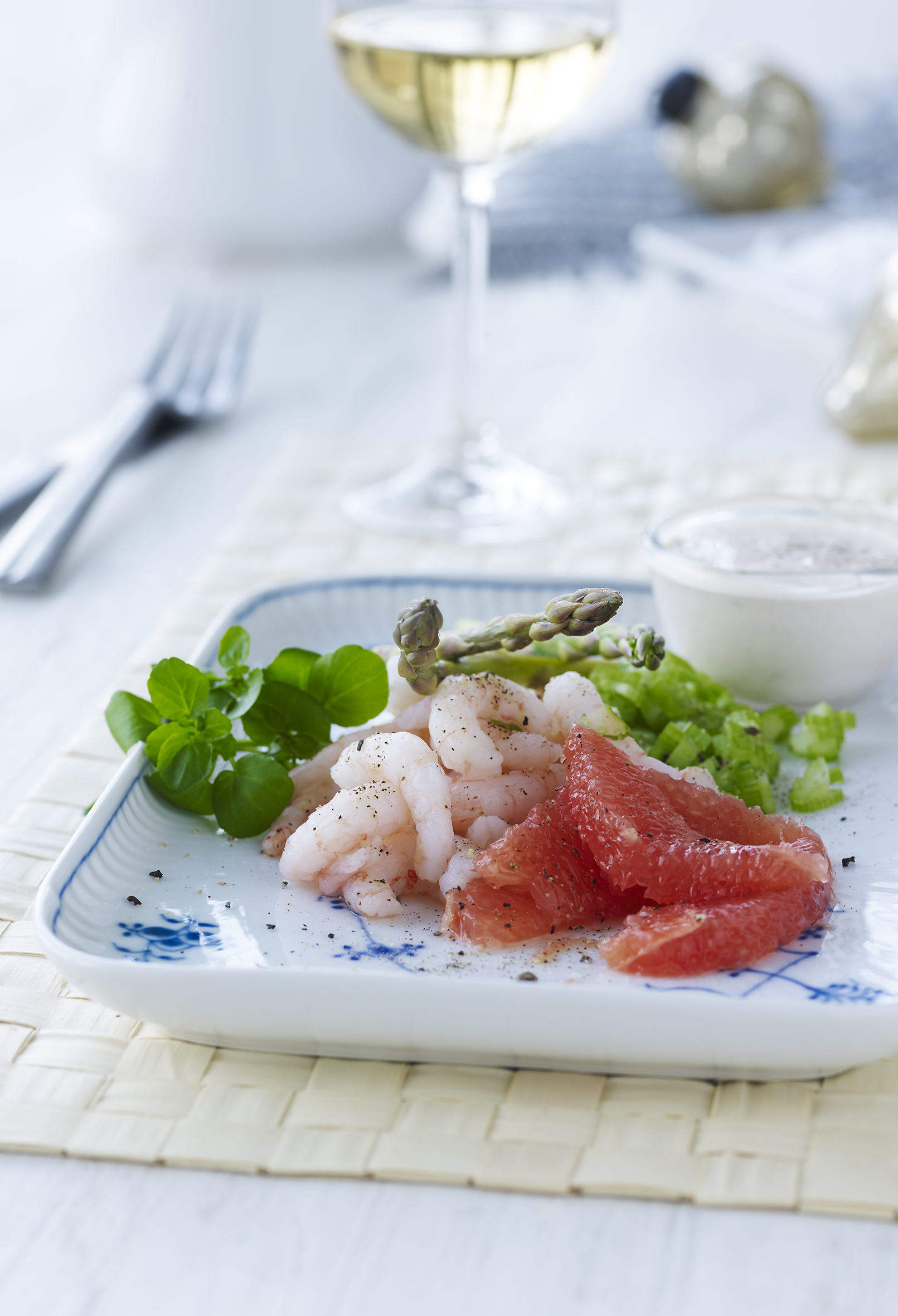 Rejesalat med grapefrugt og asparges