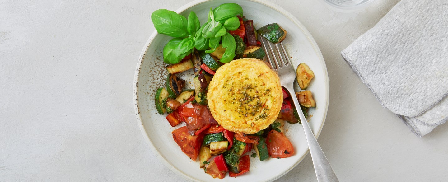 Omelet med ratatouille