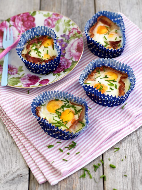 Bacon- og æggemuffins