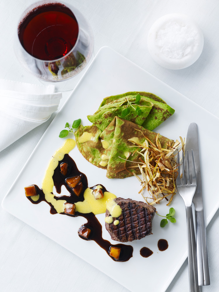 Tournedos med porrepandekager