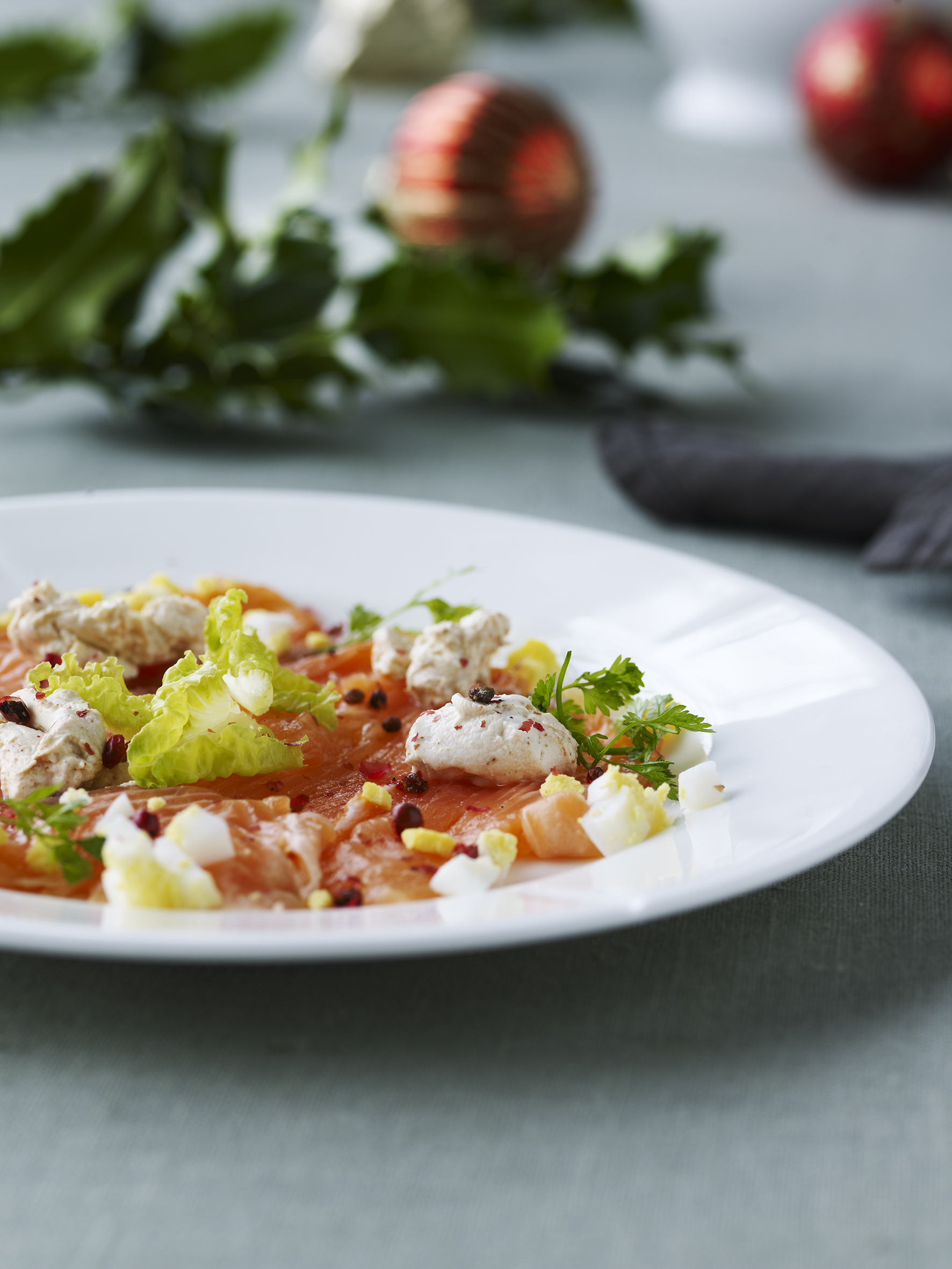 Røget laks med flødeostemousse