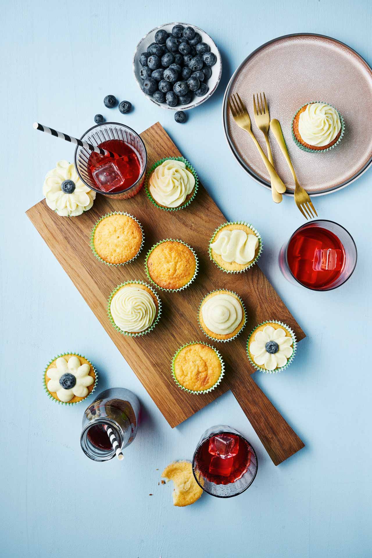 Citronmuffin med vanilje- & honningfrosting