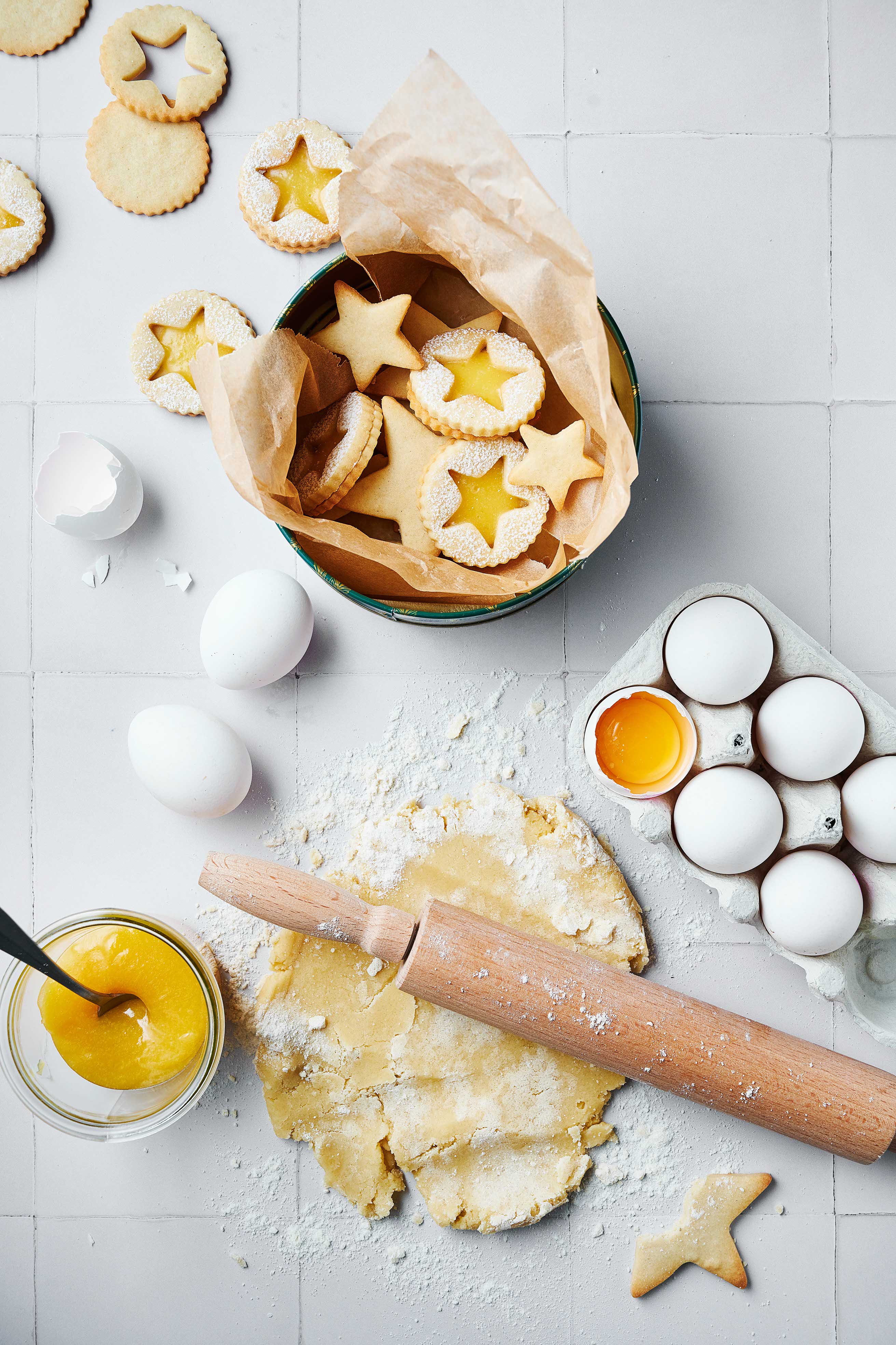 Stjerner med lemoncurd 🍪🎄⁠