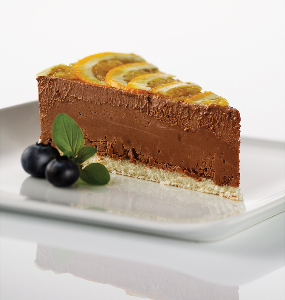 Islagkage med chokolade og orange